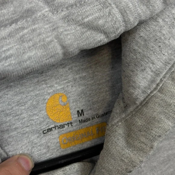 Carhartt Hoodie Mens Medium Gray Original Fit Midweight K121 Sweatshirt - Picture 7 of 8